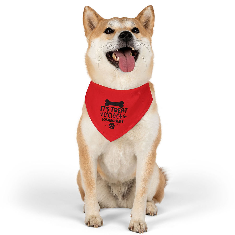 Thumbnail: Fun Red Pet Bandana - "It's Treat O'Clock Somewhere"