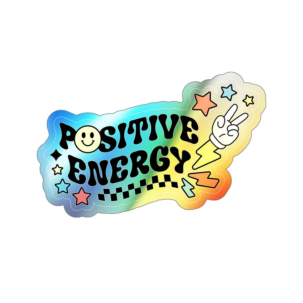 Thumbnail: Holographic Die-Cut Stickers - Positive Energy Vibe for Skaters & Trendsetters
