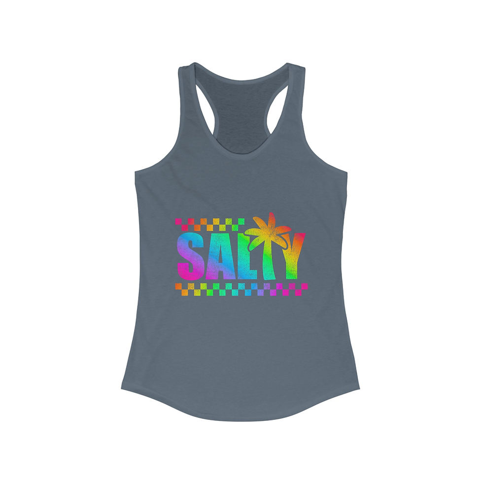 Thumbnail: Neon Salty Women's Racerback Tank - Fun Summer Top for Beachwear Vibes