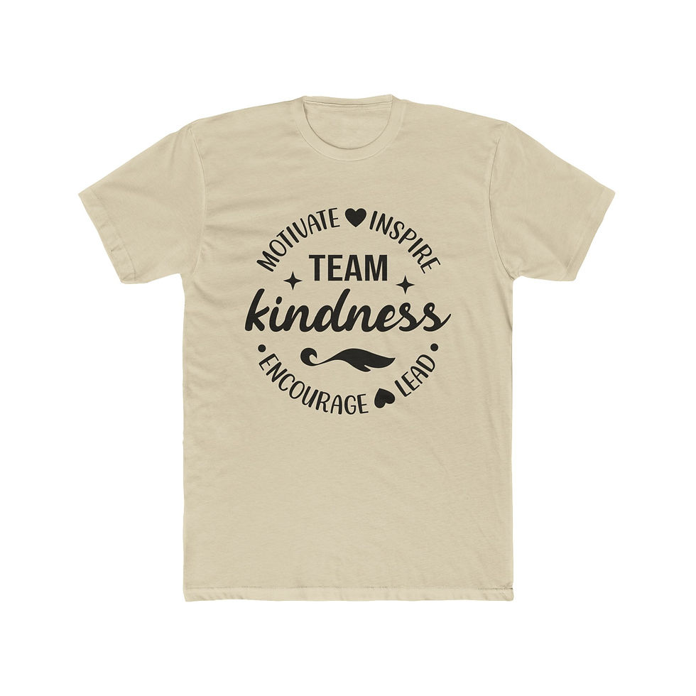 Thumbnail: Kindness Team Men's Soft Cotton Crew T-shirt - Positive Inspiring Casual Wear