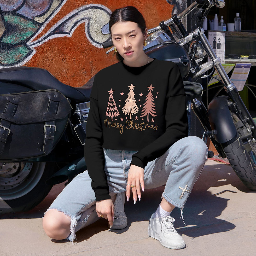 Thumbnail: Festive Christmas Cropped Sweatshirt for Women