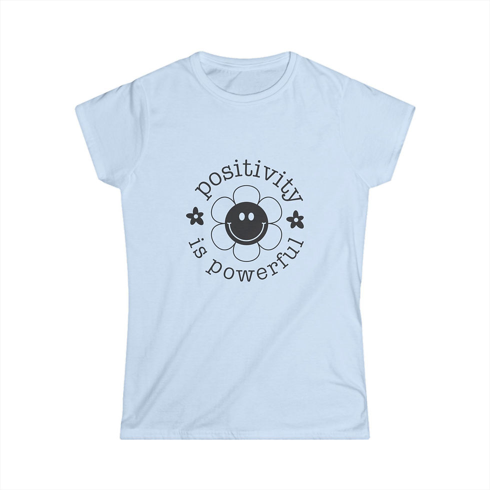 Thumbnail: Women's Positivity Power - Stylish Positive Vibes Soft Cotton T-shirt