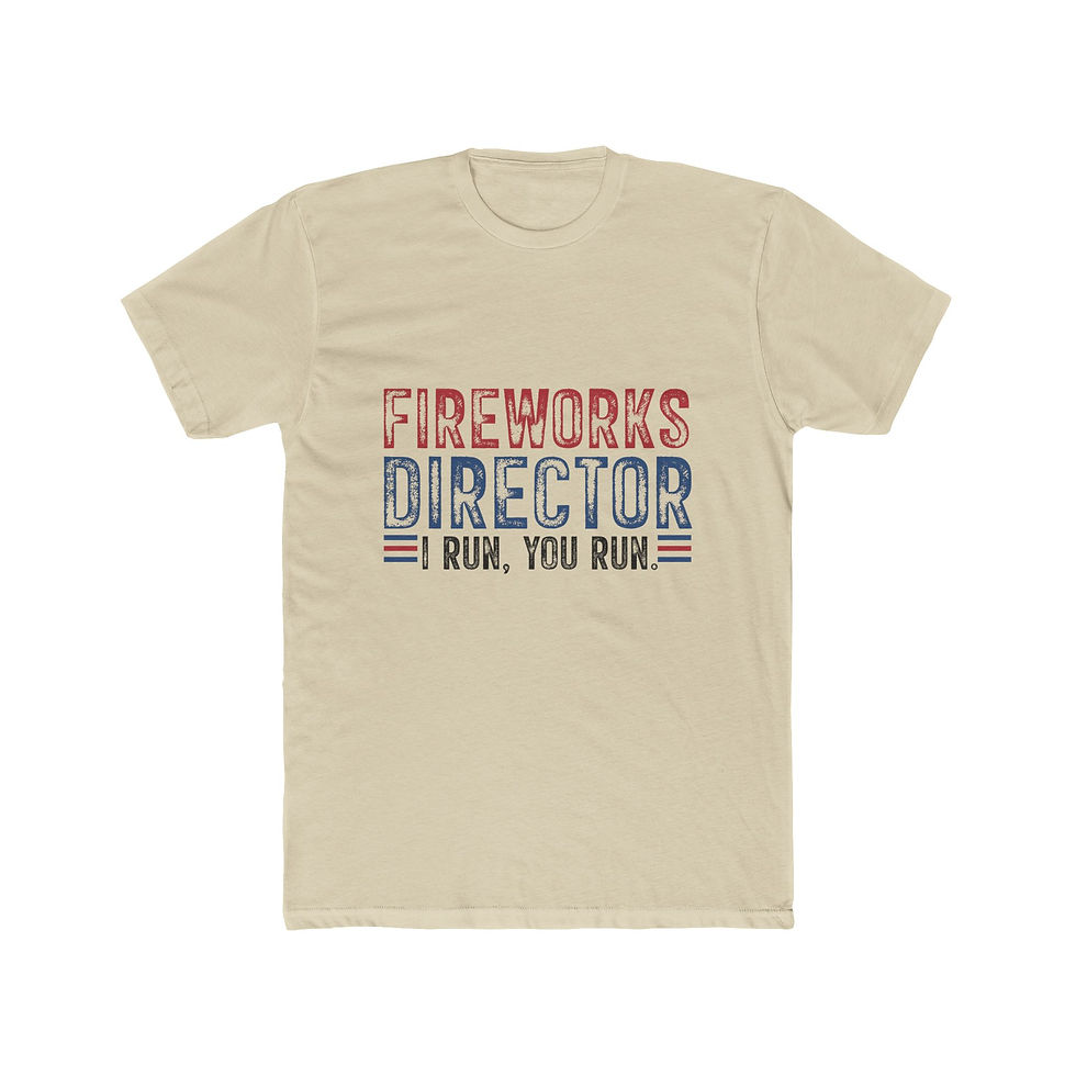 Thumbnail: Fireworks Director Women's Cotton Crew Tee – Fun July 4th Celebration T-shirt