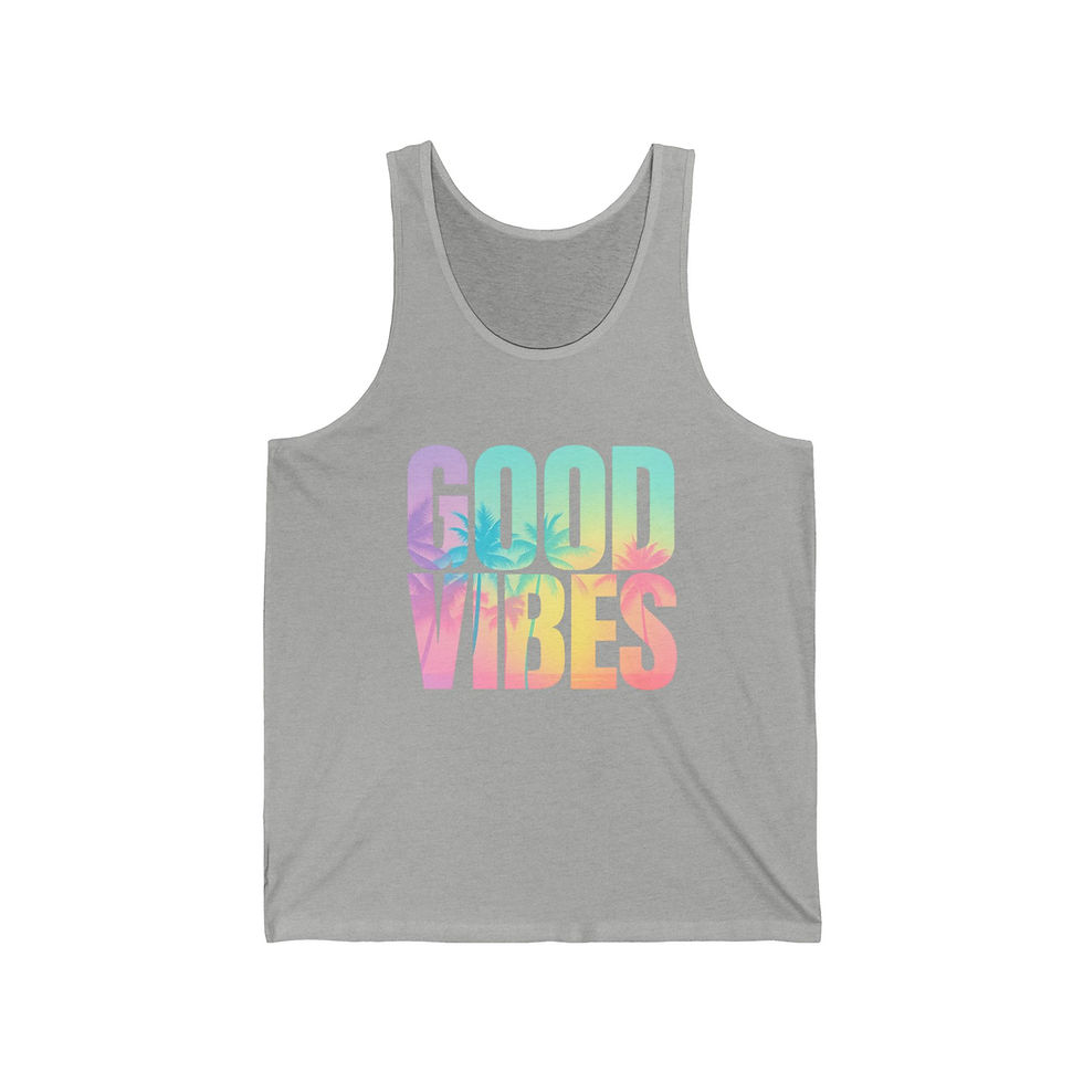 Thumbnail: Good Vibes Women's Jersey Tank Top - Summer Beachwear Positive Energy Vibes
