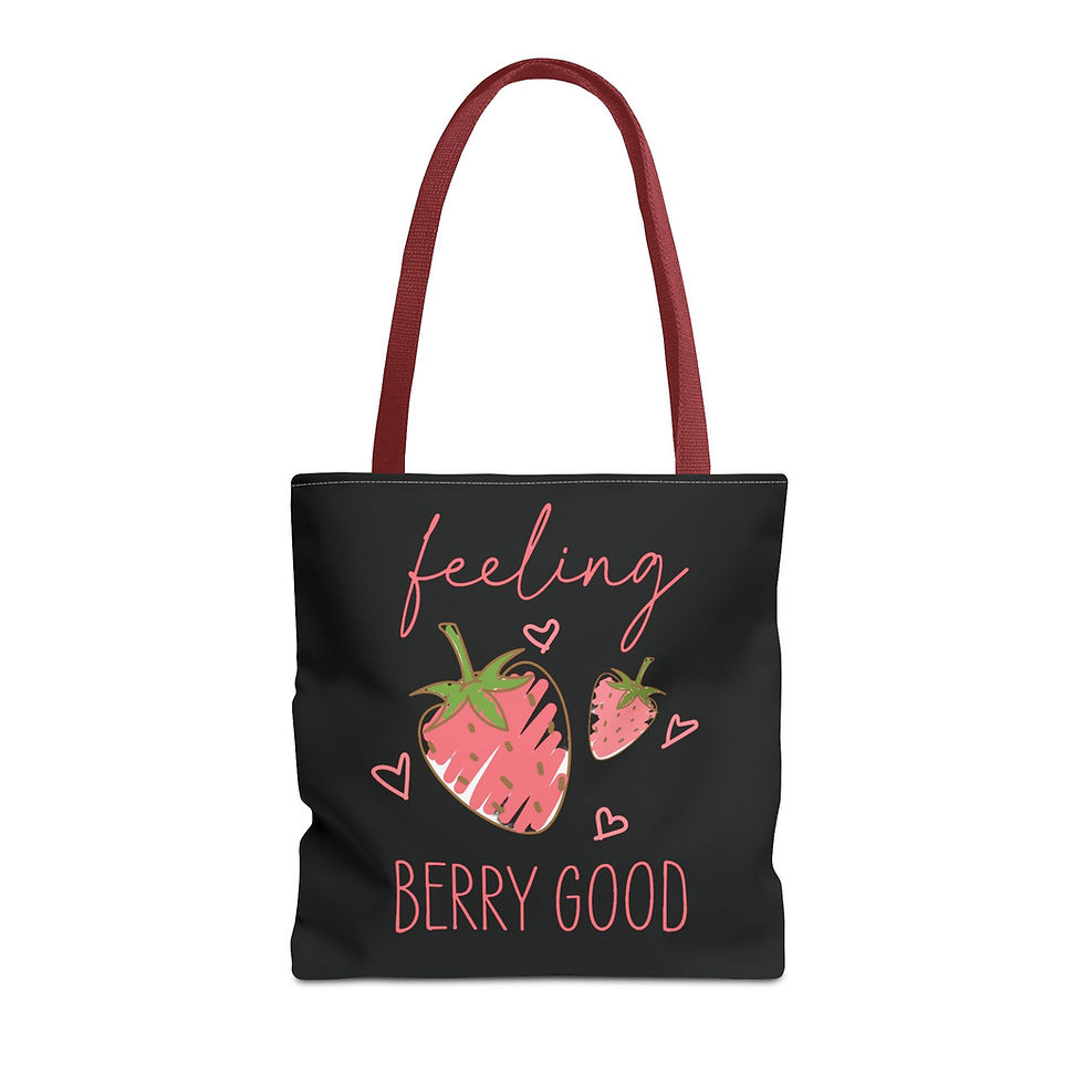 Thumbnail: Feeling Berry Good Tote Bag - Cute Strawberry Design for Everyday Use