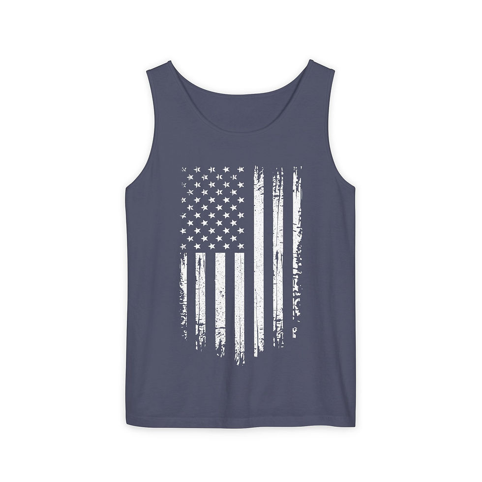 Thumbnail: Patriotic Vintage American Flag Men's Tank Top - Independence Day Summer Apparel