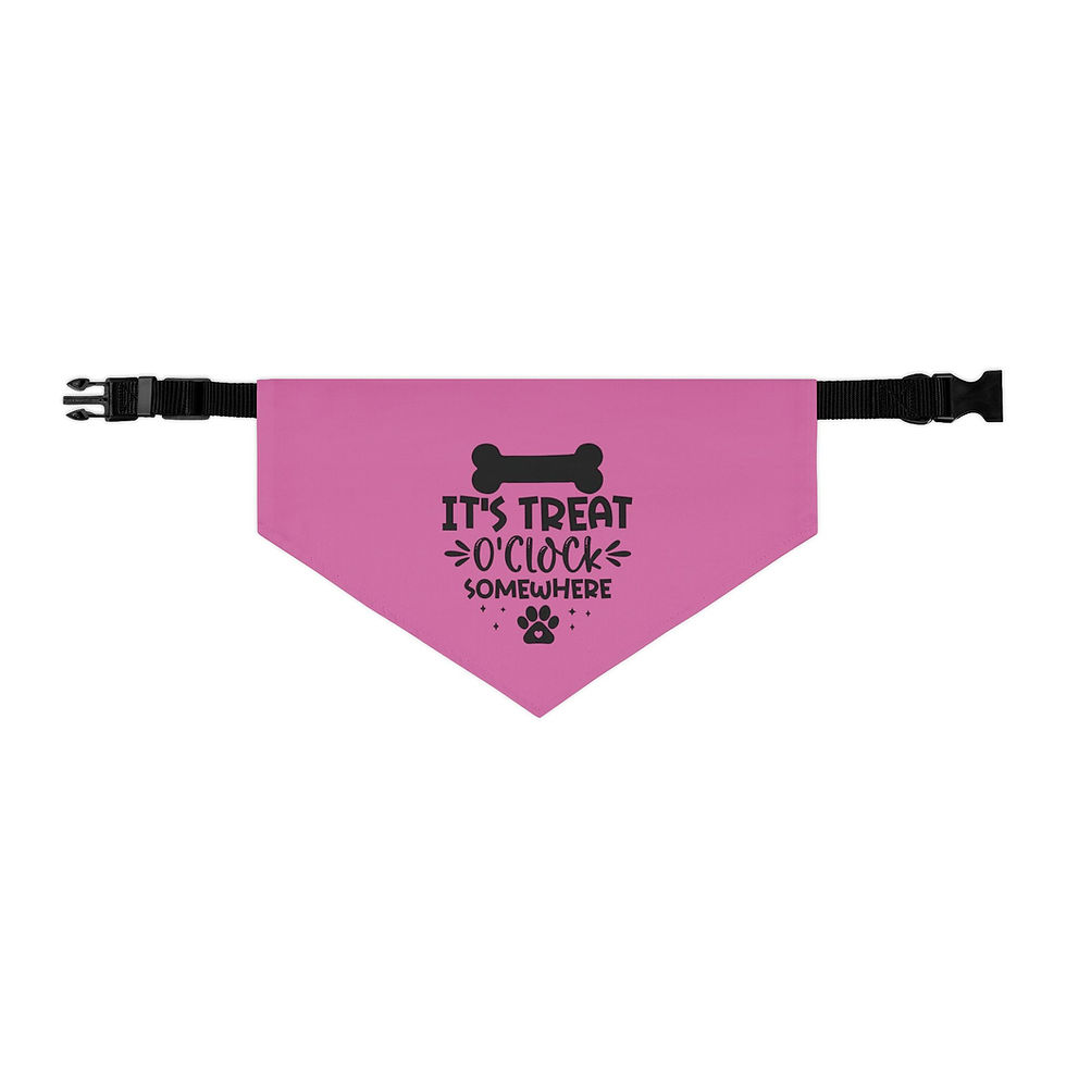 Thumbnail: Funny Pink Pet Bandana - "It's Treat O'Clock Somewhere"