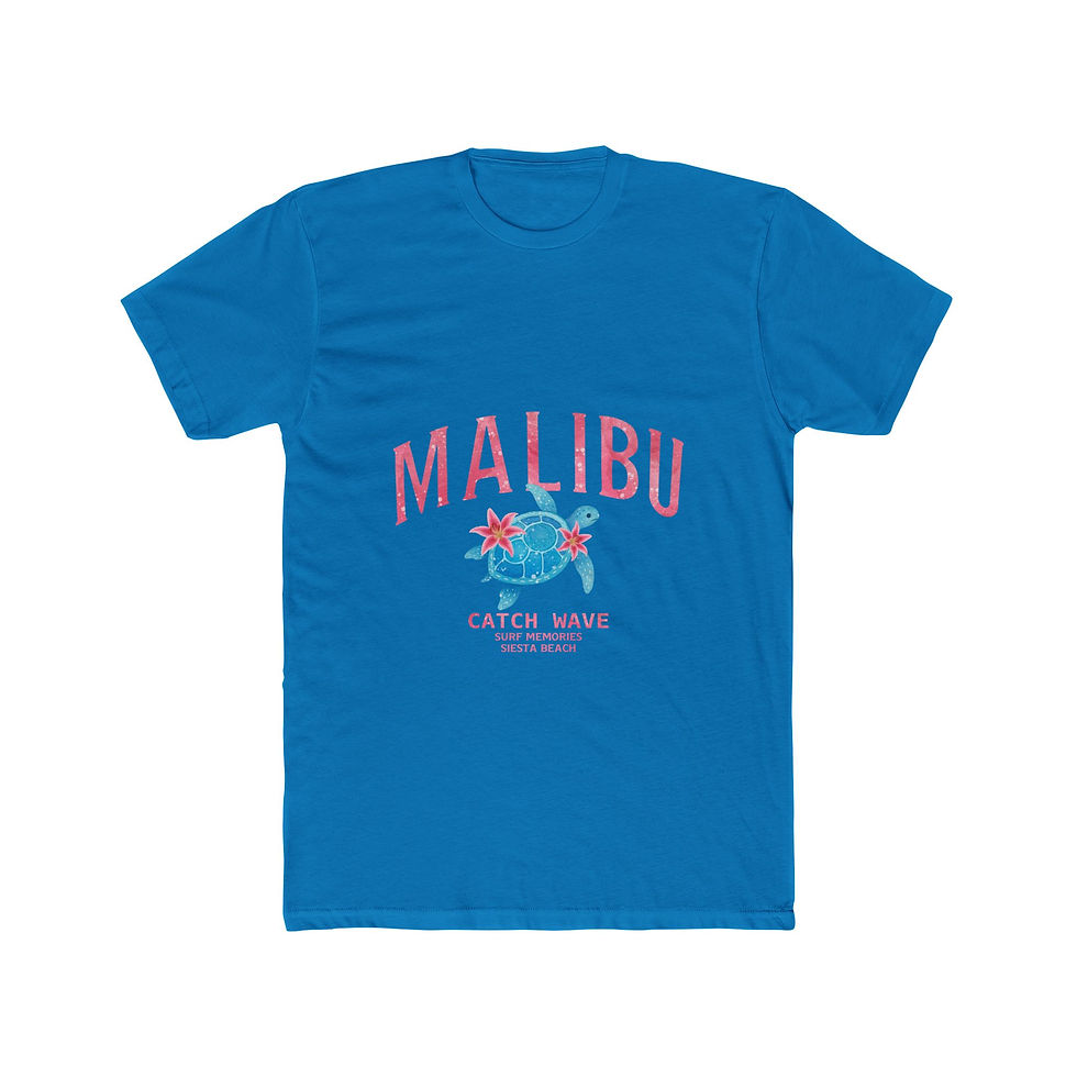 Thumbnail: Malibu Catch Wave Women's Soft Cotton Crew T-shirt - Perfect Vintage Beach Vibes