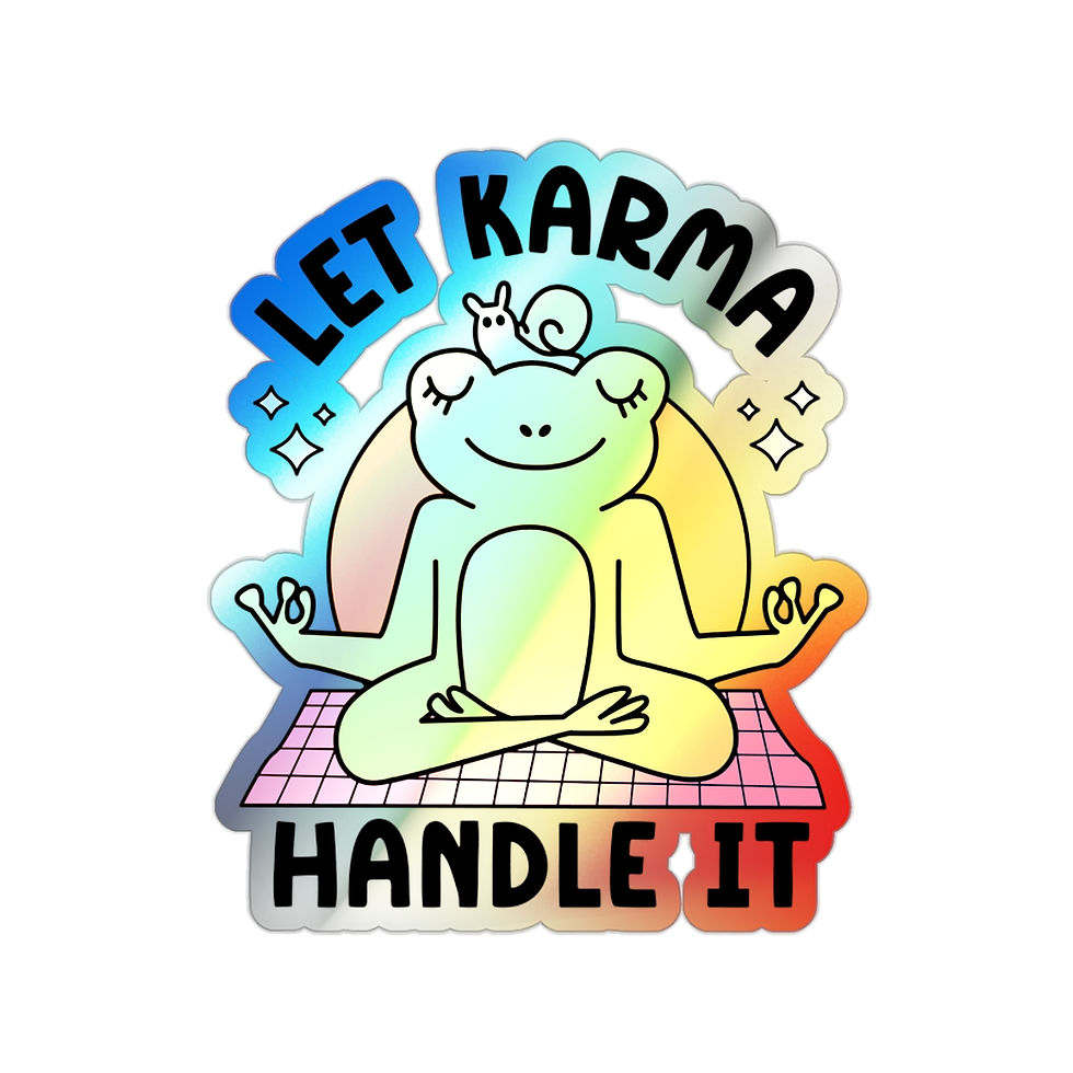 Thumbnail: Let Karma Handle It Holographic Die-Cut Stickers - Fun Decals for Positive Vibes