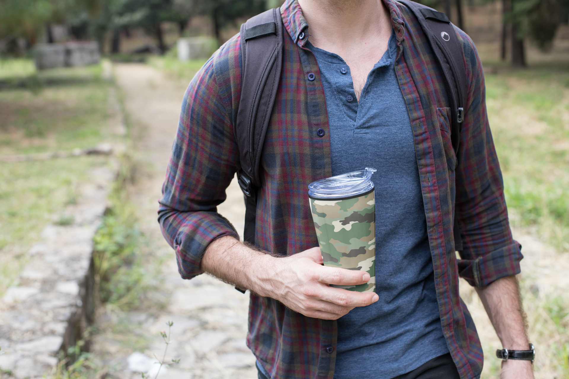20oz Camouflage Tumbler | Stylish Outdoor Drinkware for Adventurer Vibes