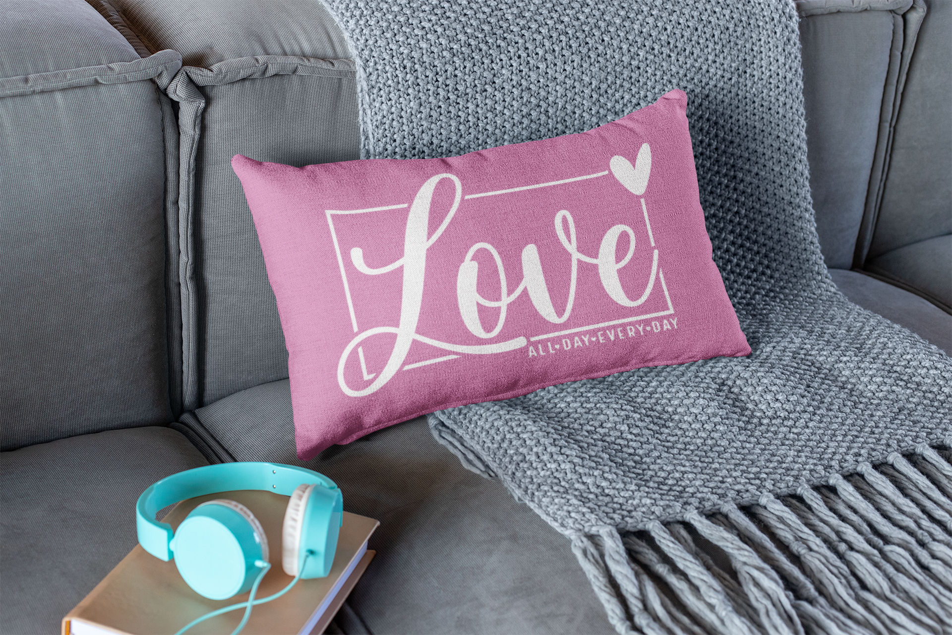 Love Decorative Lumbar Pillow - All Day Every Day Positive Vibes