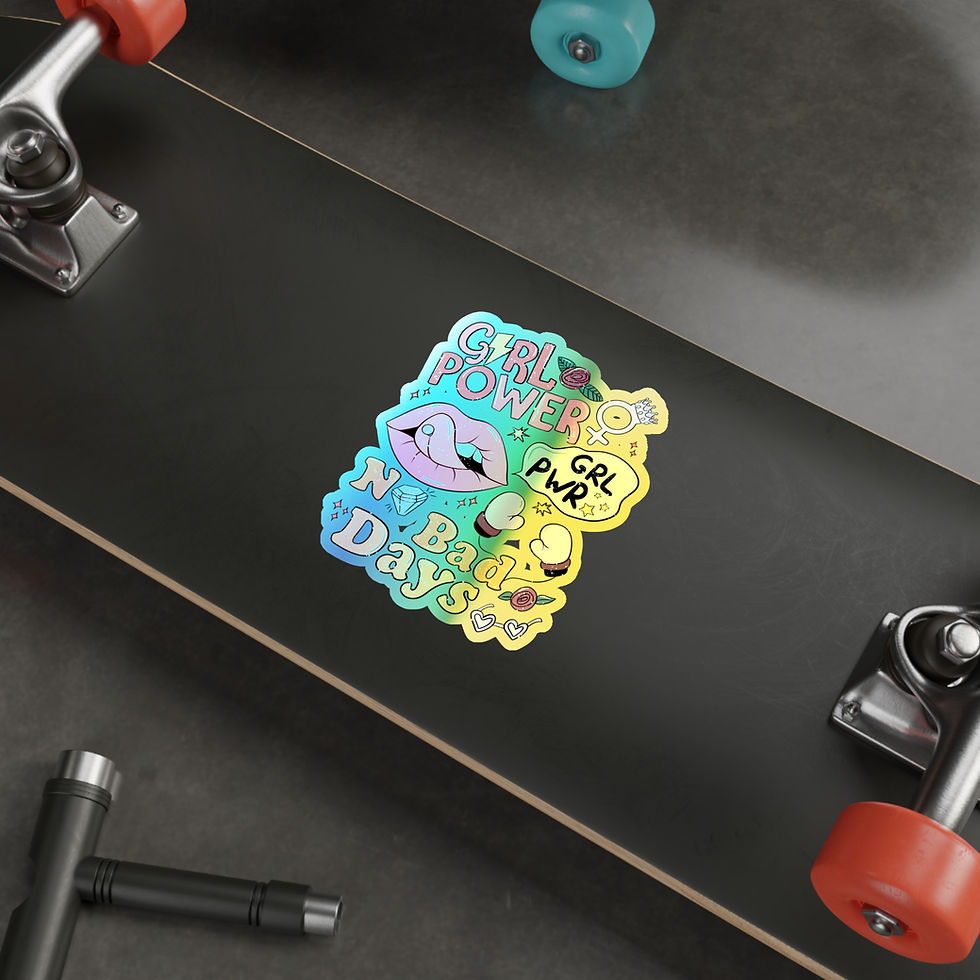 Thumbnail: Holographic Girl Power Die-Cut Stickers | Fun Colorful for Empowerment Vibes