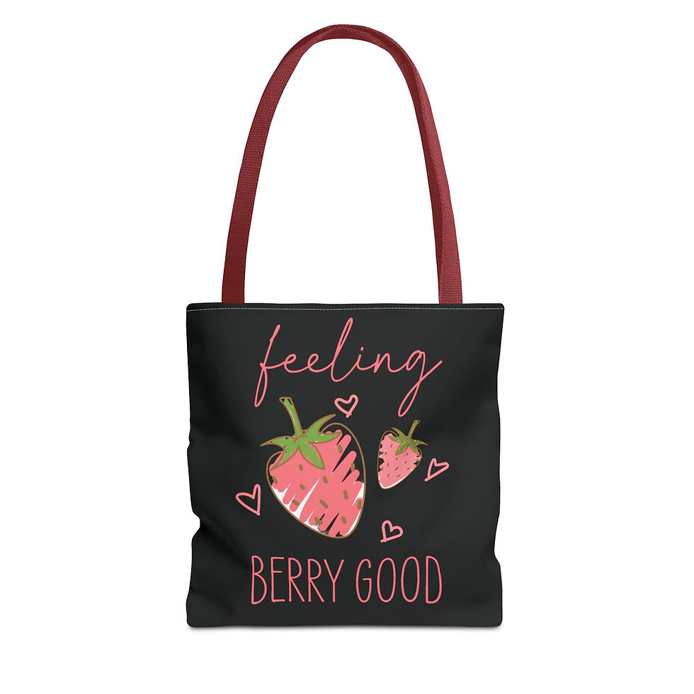 Thumbnail: Feeling Berry Good Tote Bag - Cute Strawberry Design for Everyday Use
