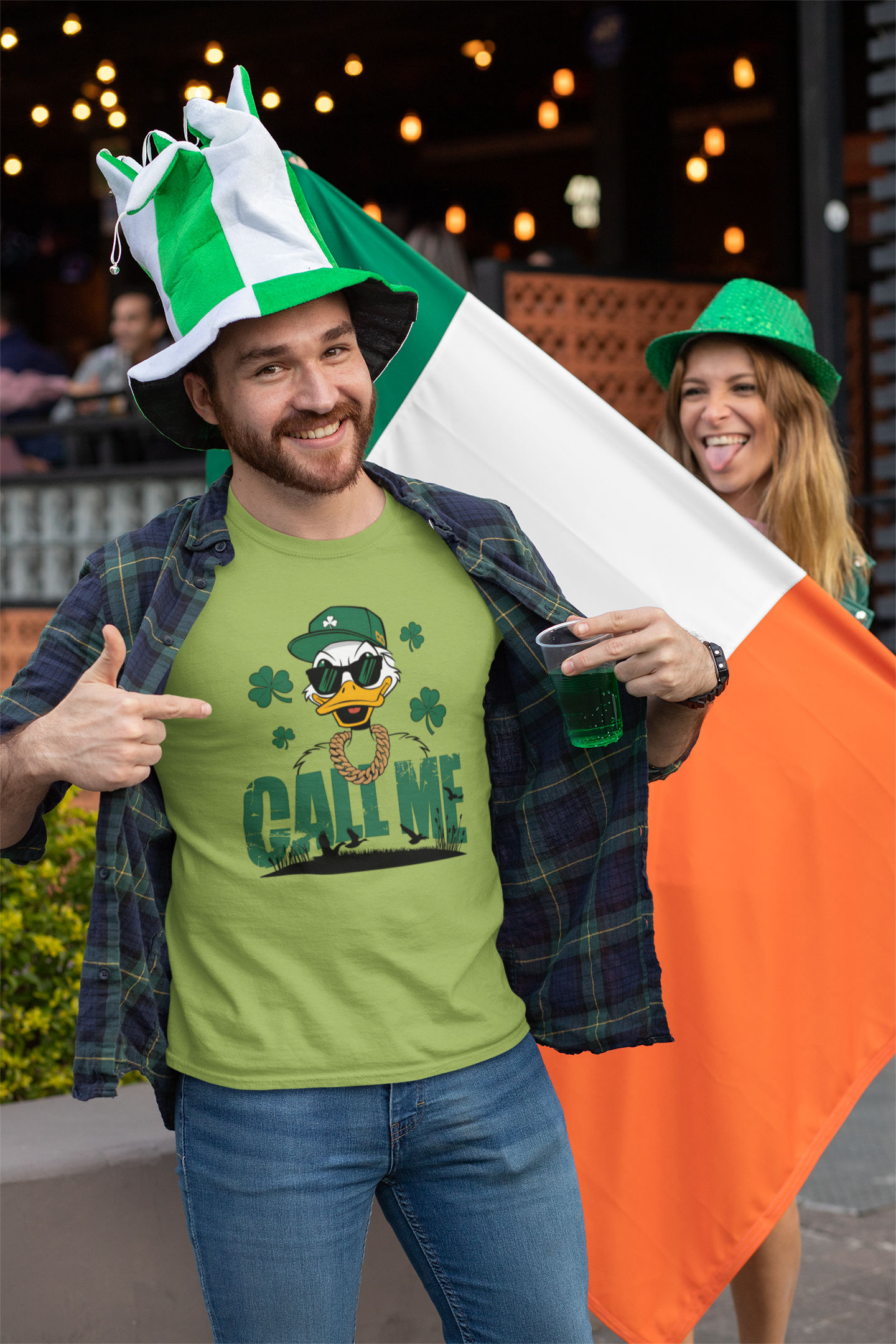 St. Patrick's Day 'Call Me' Men's Softstyle T-Shirt Fun Vibes