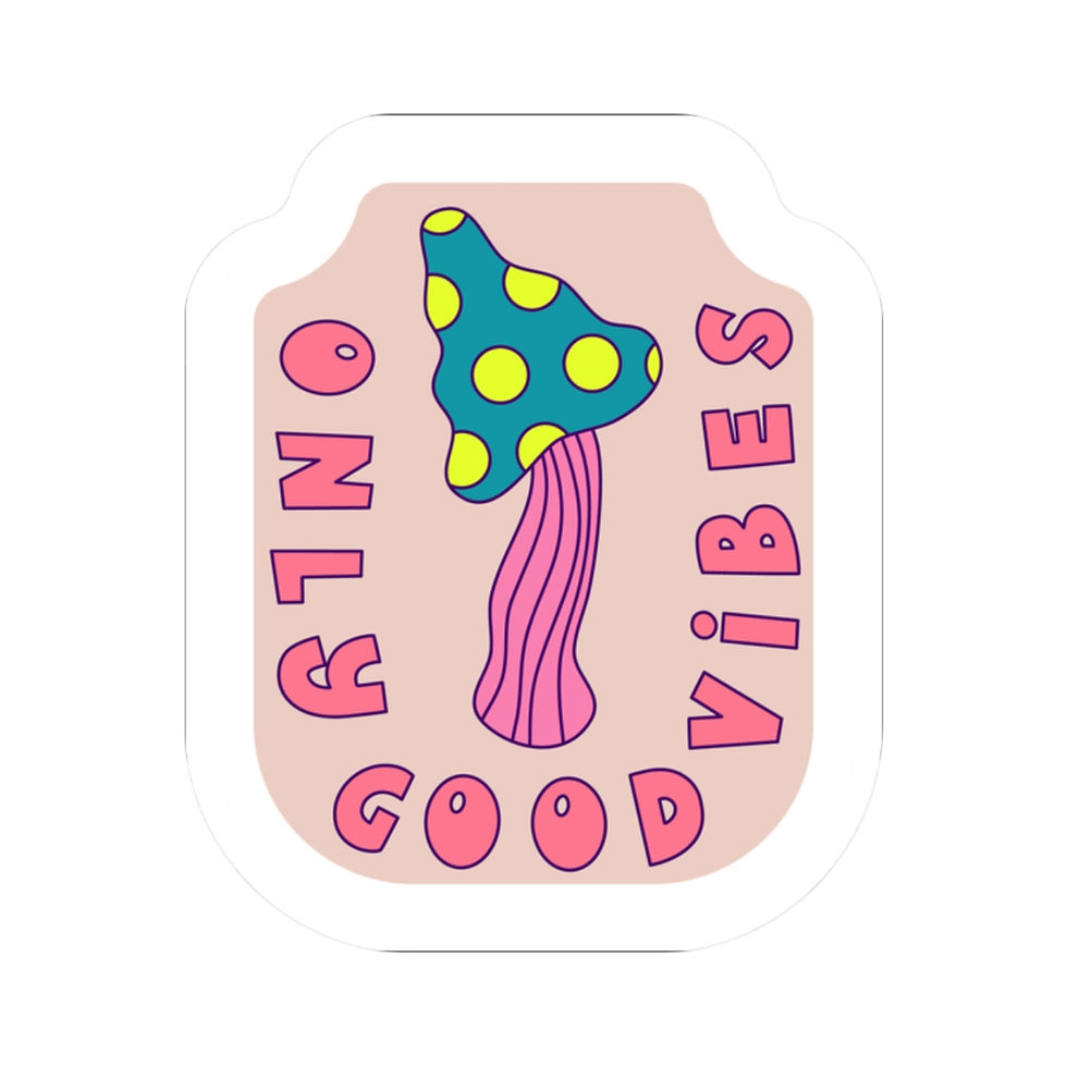 Thumbnail: Good Vibes Mushroom Kiss-Cut Stickers - Fun Vinyl Decals for Positive Energy
