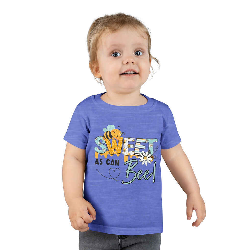Thumbnail: Toddler T-Shirt - "Sweet as Can Bee!" Cute Bee Graphic Tee for Kids