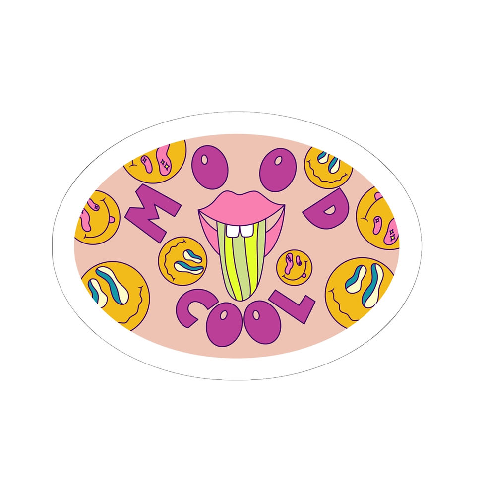 Thumbnail: Cool Mood Kiss-Cut Stickers - Fun Lip Design for Cool Positive Energy Vibes