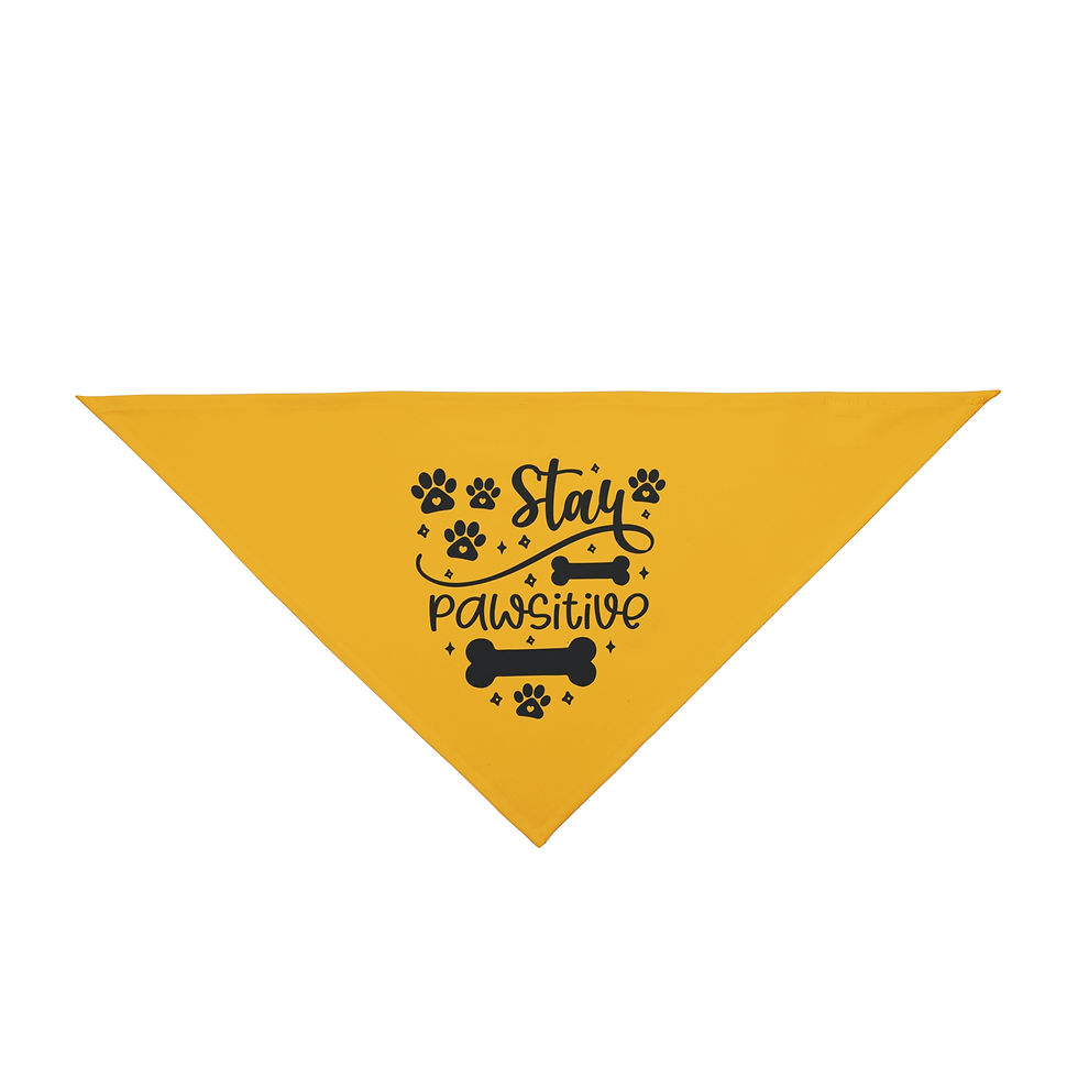 Thumbnail: Stay Pawsitive Gold Pet Bandana - Stylish Dog Accessory for Happy Pets