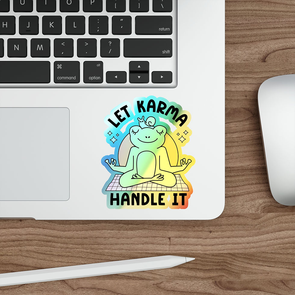 Thumbnail: Let Karma Handle It Holographic Die-Cut Stickers - Fun Decals for Positive Vibes