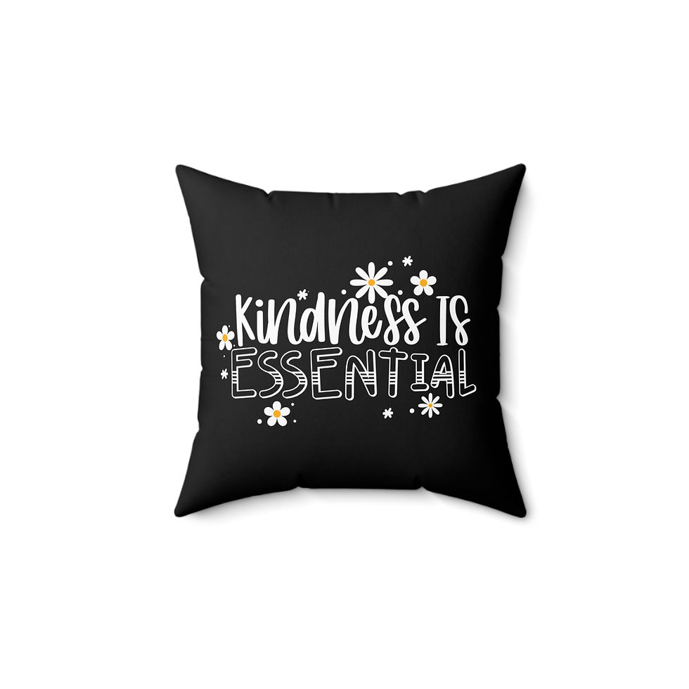 Thumbnail: Kindness is Essential Pillow - Cozy Decorative Square Cushion Good Energy Vibes