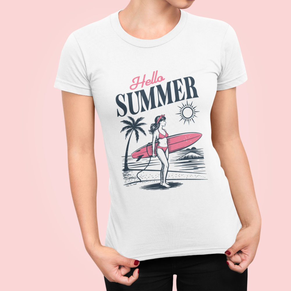 Summer Vibes Women's Softstyle Tee - Positive Energy Beach and Casual Wear