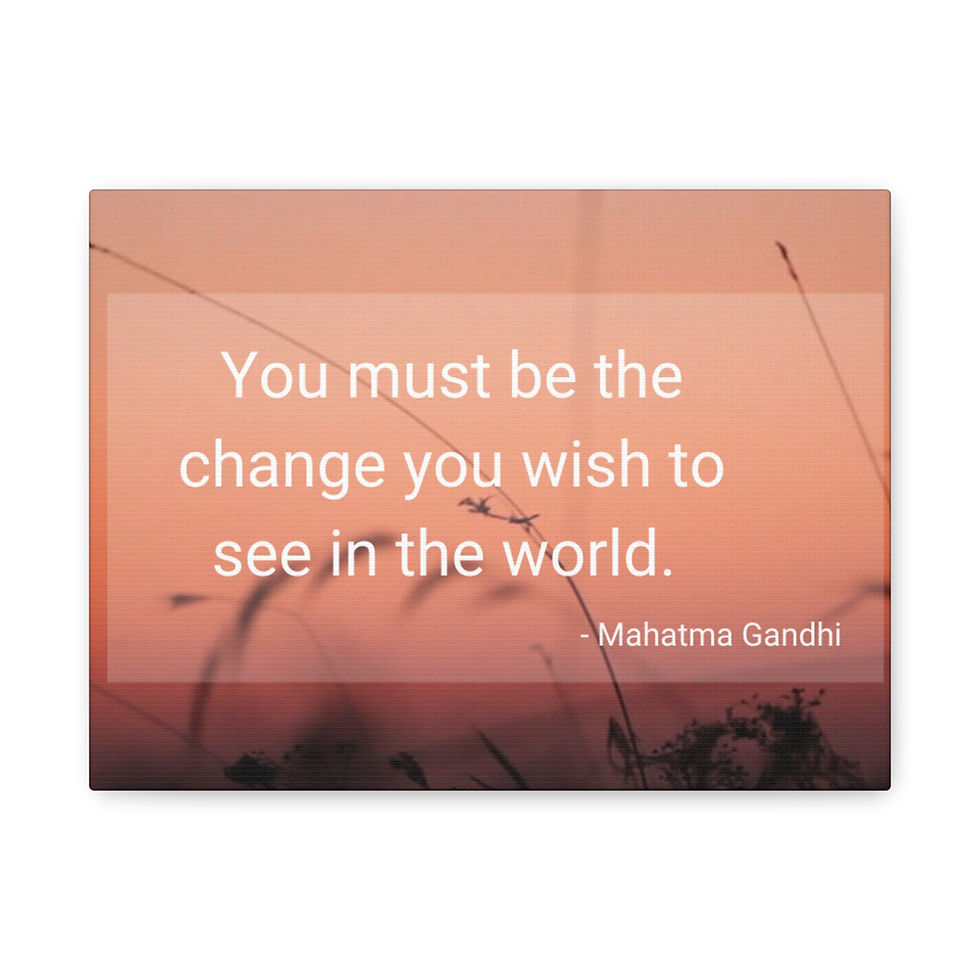 Thumbnail: Gandhi Inspirational Quote Canvas Wall Art - Positive Energy Art Home Decor 