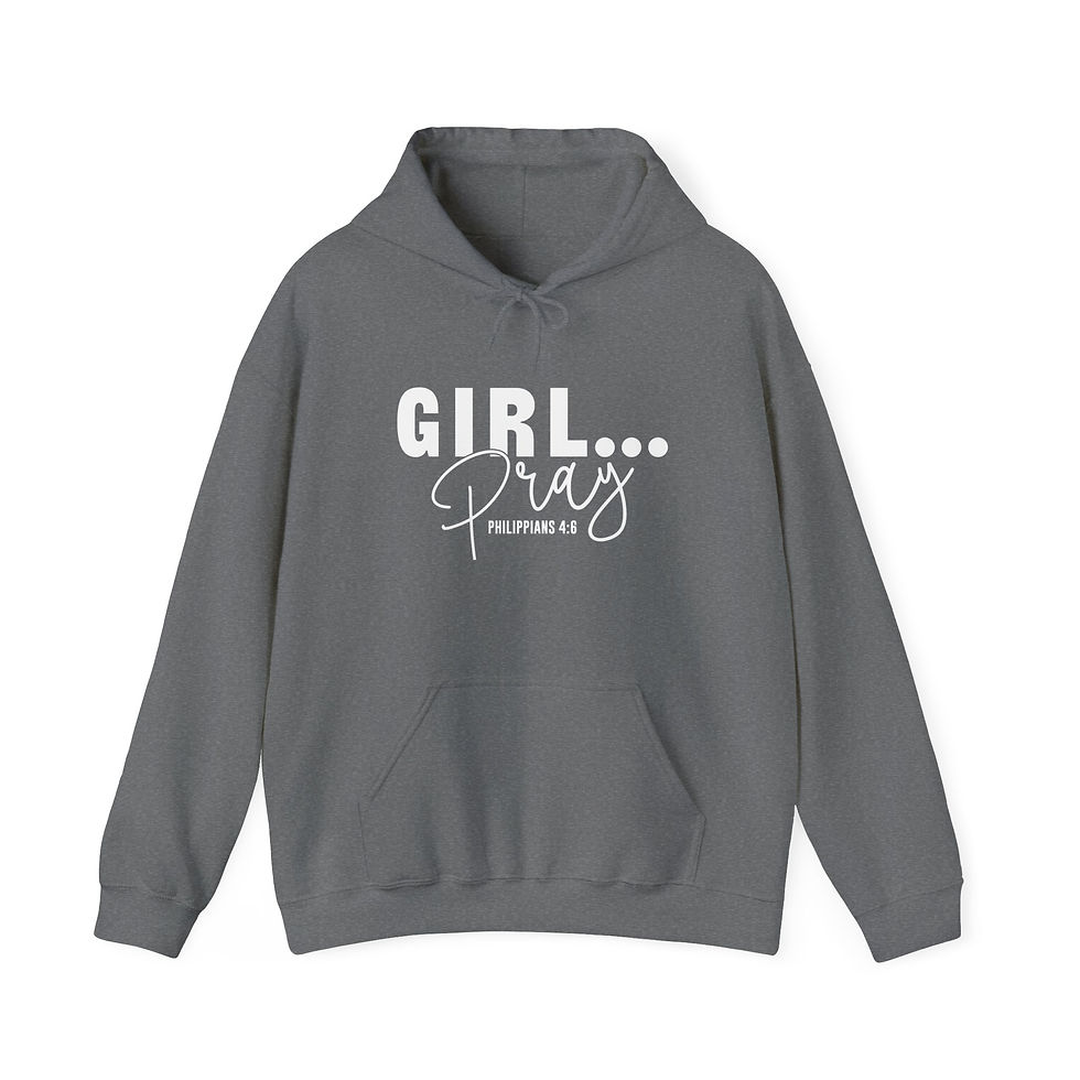 Thumbnail: Inspirational Women's Hooded Sweatshirt - "GIRL... Pray" - Spiritual Vibes