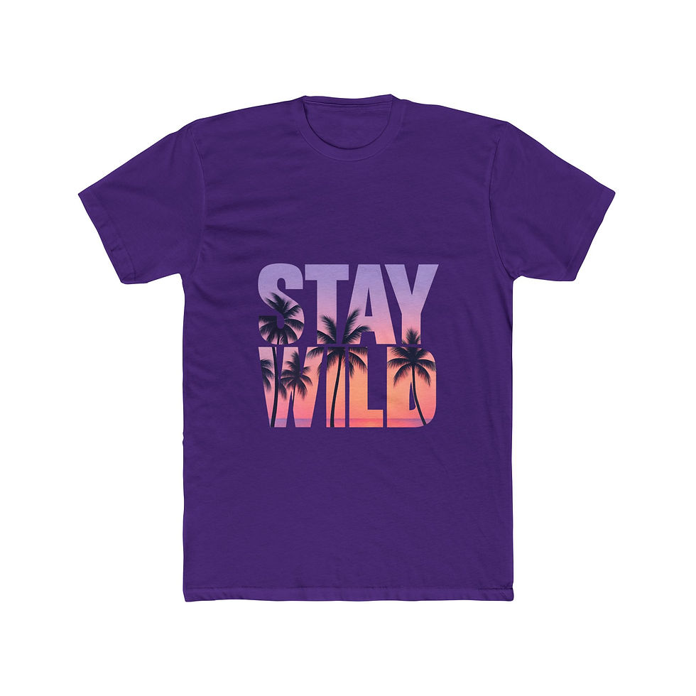 Thumbnail: Stay Wild Women's Soft Cotton Crew Tee - Casual Summer T-shirt for Fun Vibes