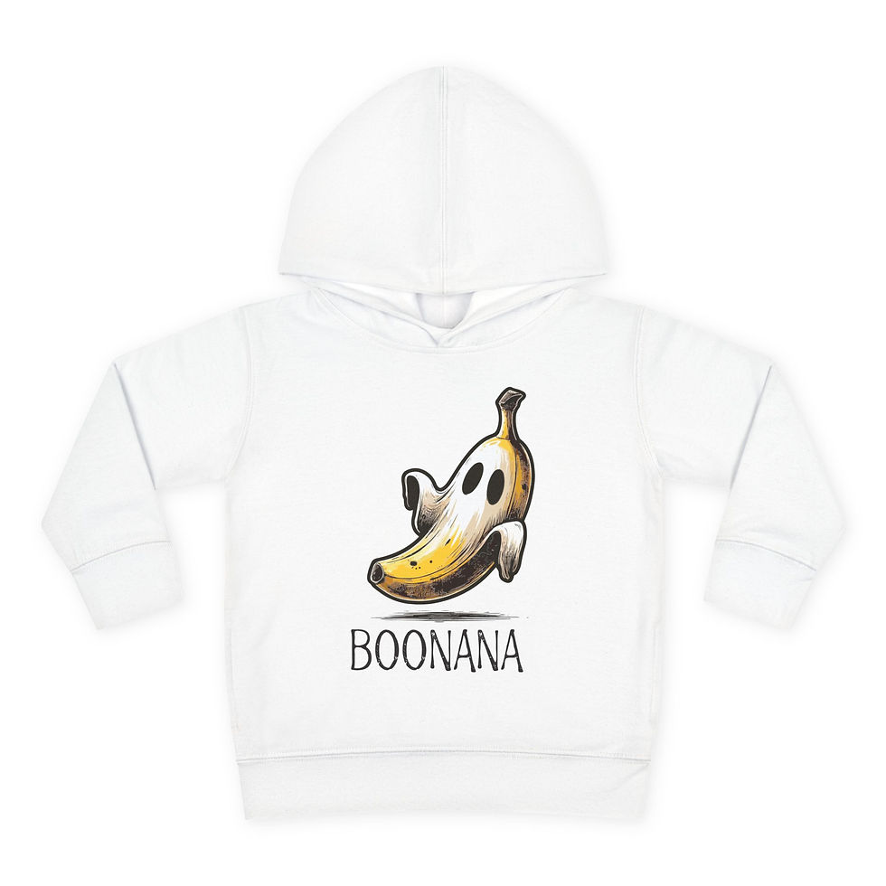 Thumbnail: Cute Toddler BooNana Soft Fleece Pullover Hoodie - Good Halloween Vibes for Kids