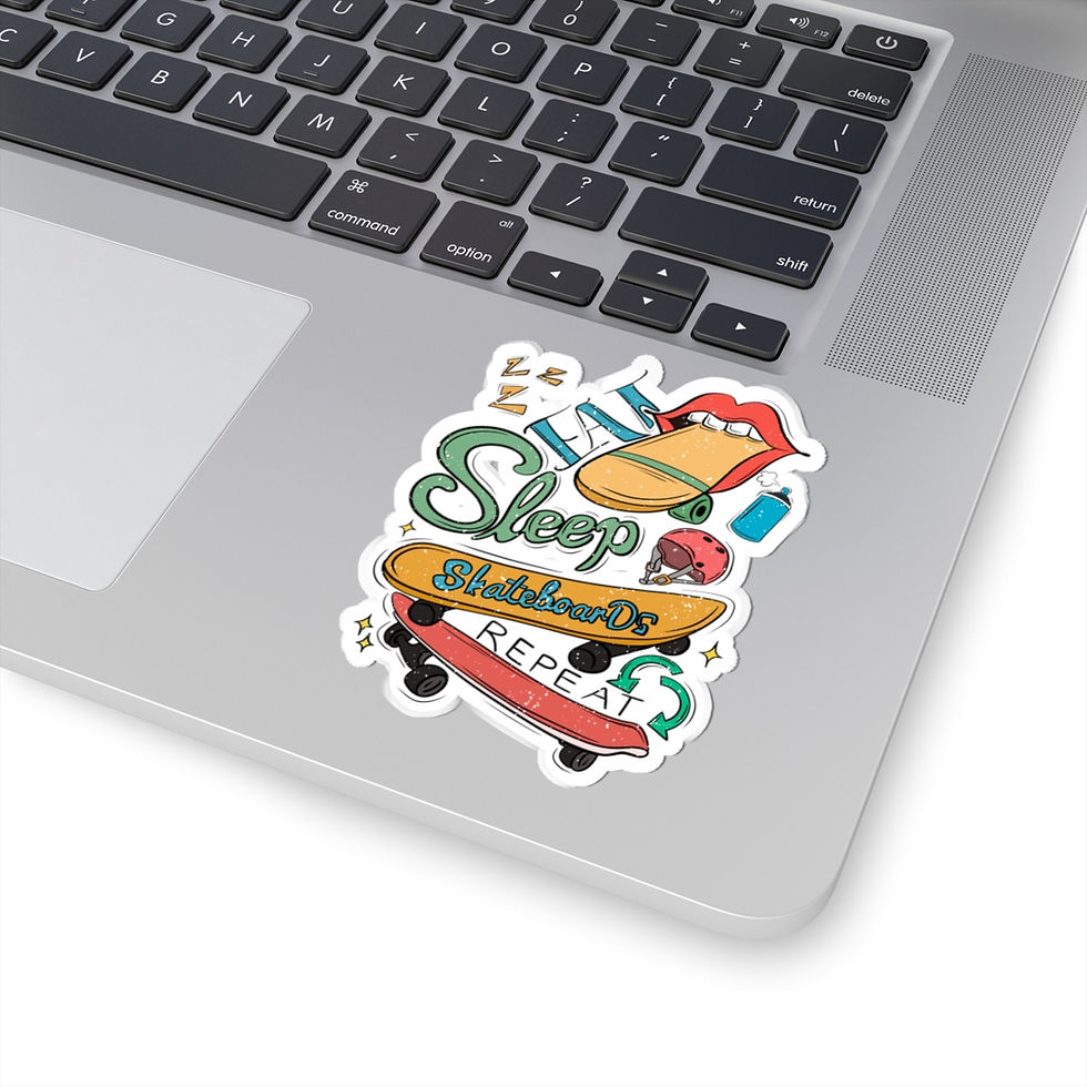 Thumbnail: Kiss-Cut Skateboard Stickers - Positive Energy Chill Vibes for Skate Lovers