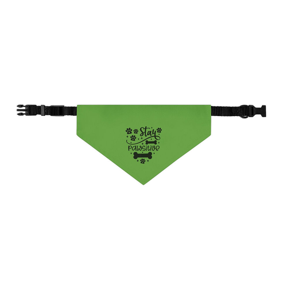 Thumbnail: Stay Positive Green Pet Bandana Collar - Dog Good Vibes for Happy Pets