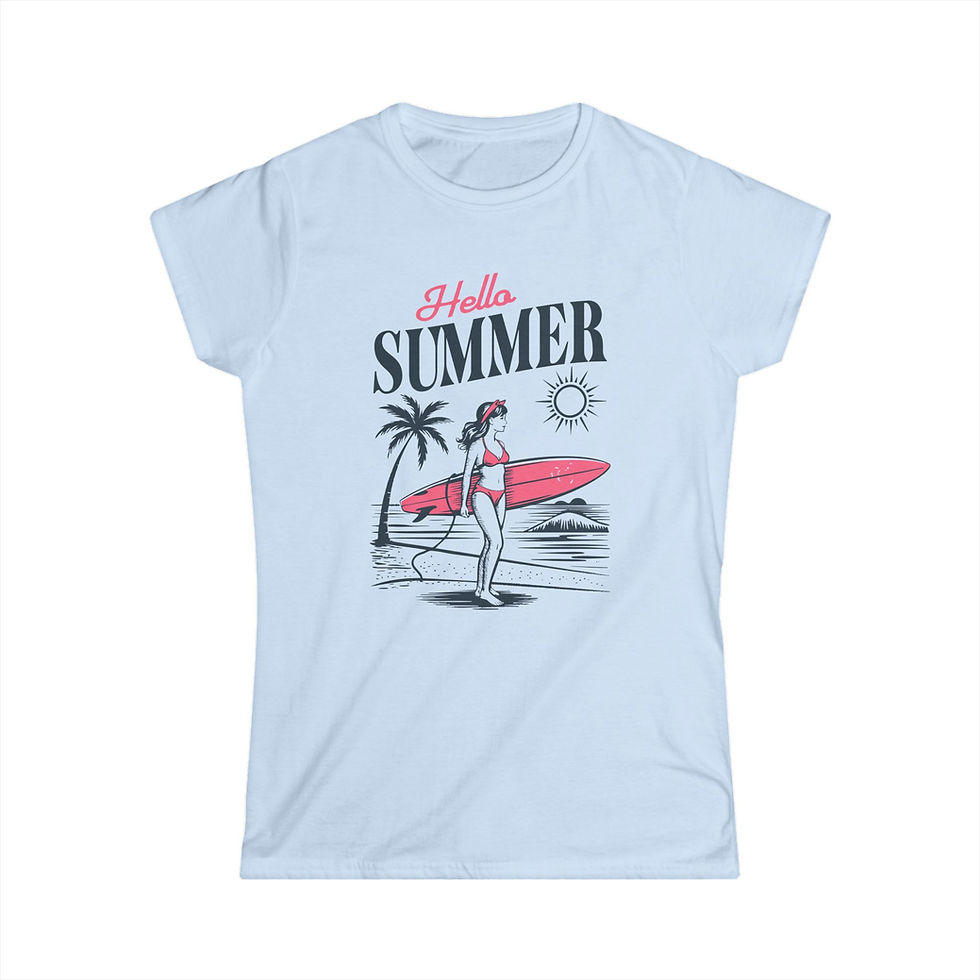 Thumbnail: Summer Vibes Women's Softstyle Tee - Positive Energy Beach and Casual Wear