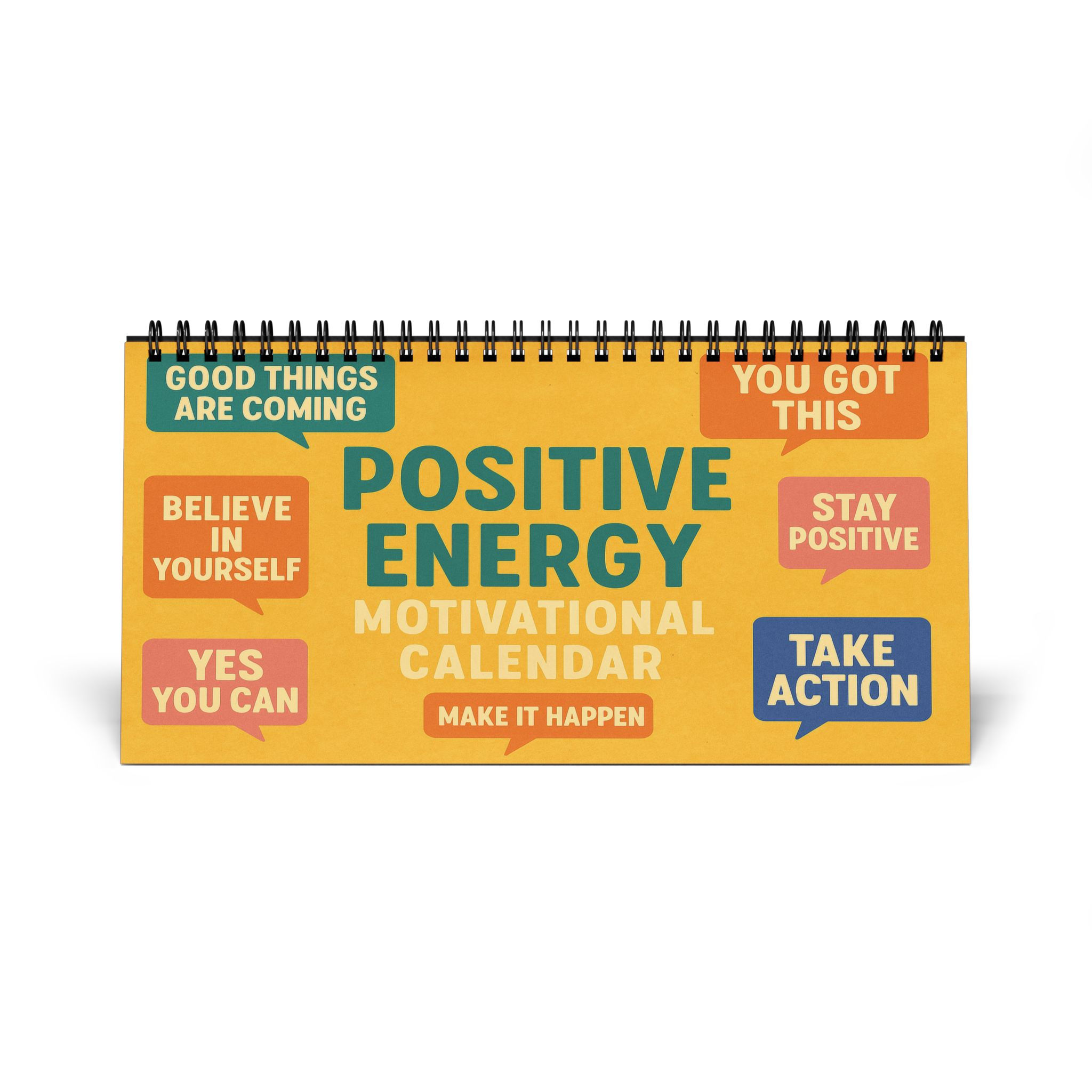 Positive Energy 2026 Desktop Calendar — Motivational Inspirational Desk Calendar