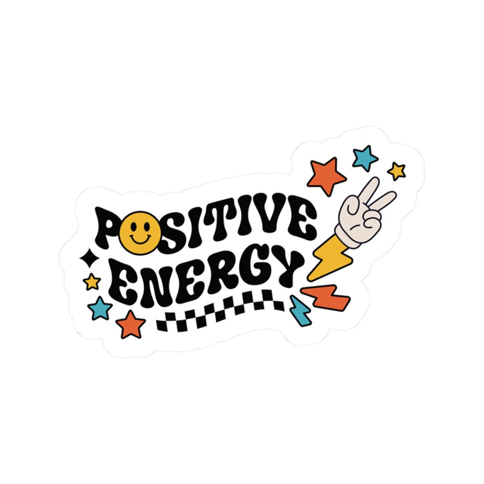 Thumbnail: Positive Energy Kiss-Cut Stickers - Uplifting Vinyl Decals - Express Yourself