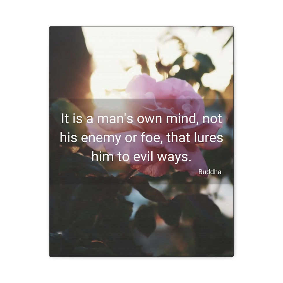 Thumbnail: Vibe Canvas Wall Art - Inspirational Buddha Quote: "It is a man's own mind..."