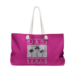 Sleek and sophisticated Miami Beach graphic weekender bag 