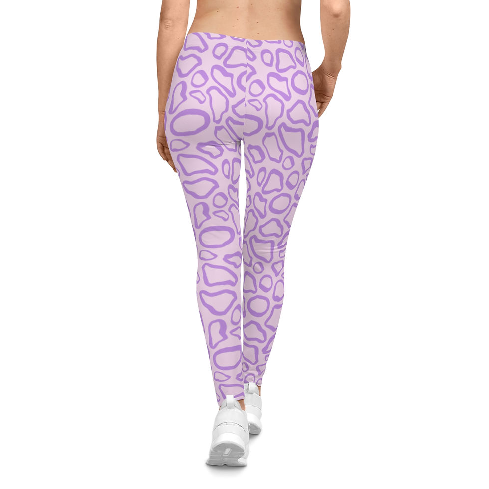 Thumbnail: Trendy Purple Abstract Print Leggings for Casual Positive Energy Vibe