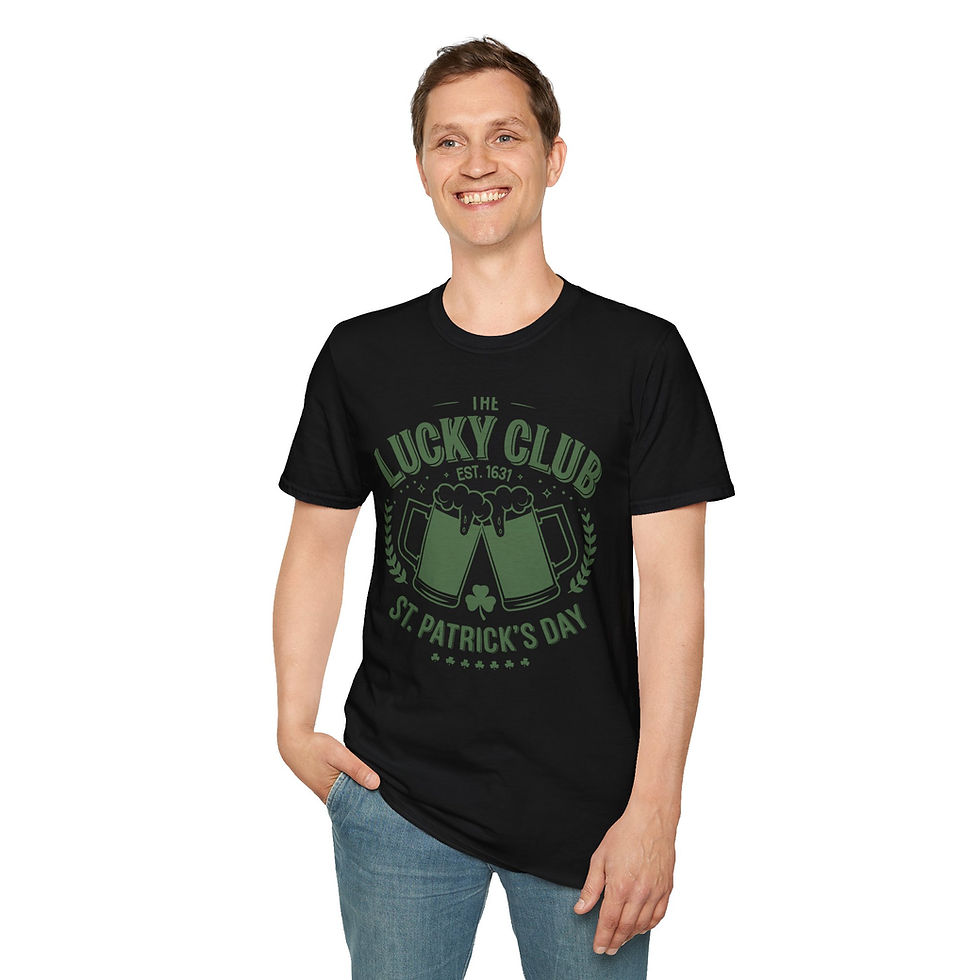Thumbnail: Men's St. Patrick's Day Lucky Club Softstyle T-Shirt Positive Aesthetic