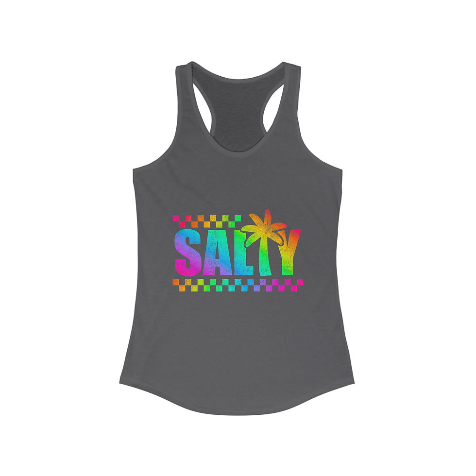 Thumbnail: Neon Salty Women's Racerback Tank - Fun Summer Top for Beachwear Vibes