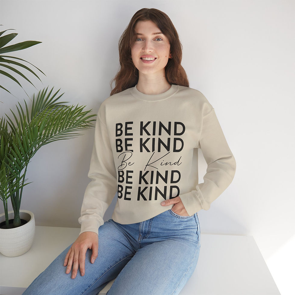 Thumbnail: Women's Heavy Blend™ Be Kind Crewneck Sweatshirt - Good Vibes