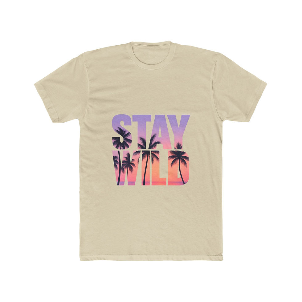 Thumbnail: Stay Wild Women's Soft Cotton Crew Tee - Casual Summer T-shirt for Fun Vibes