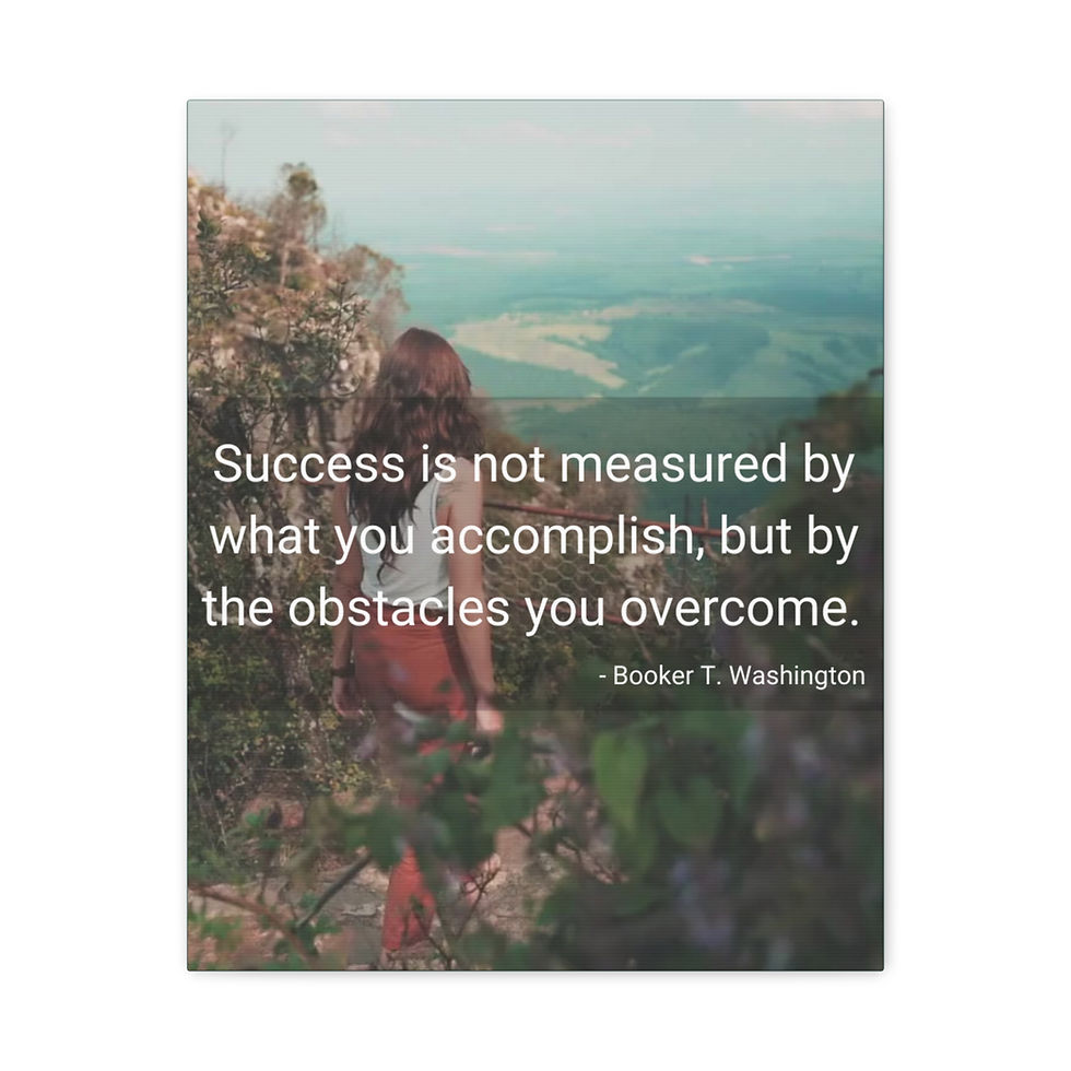 Thumbnail: Vibe Canvas Wall Art — "Success is not measured..." Booker T. Washington Quote 