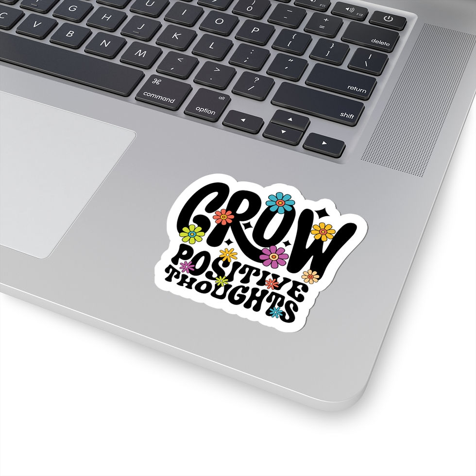 Thumbnail: Grow Positive Thoughts Kiss-Cut Stickers - Flower Design for Positive Energy