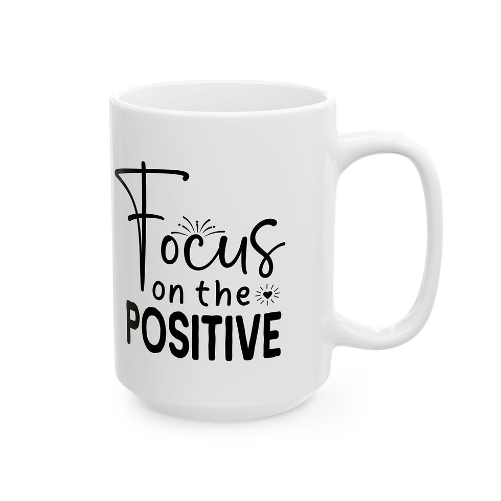 Thumbnail: Inspirational Ceramic Mug - "Focus on the Positive" - Perfect Motivational Gift