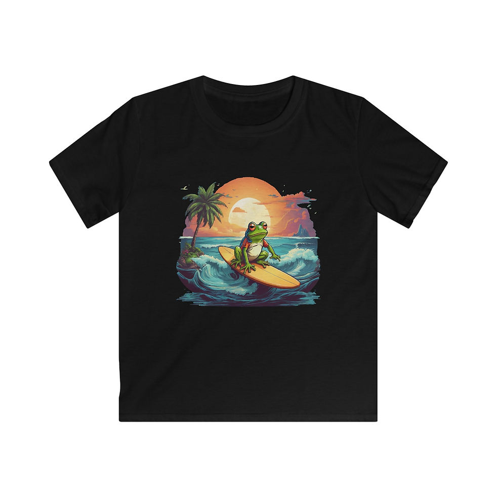 Thumbnail: Surfing Frog Boy's Tee - Fun Summer Vibe T-Shirt