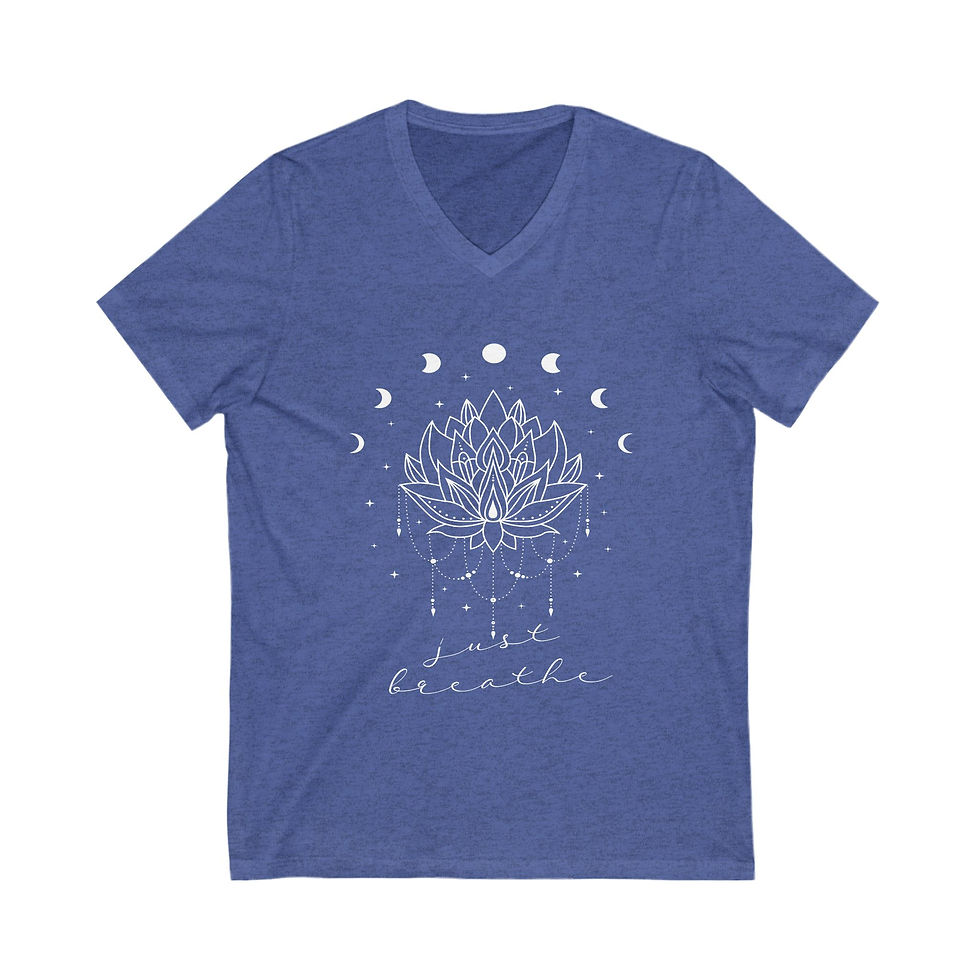 Thumbnail: Just Breathe V-Neck Tee - Positive Women Yoga & Mindfulness Shirt