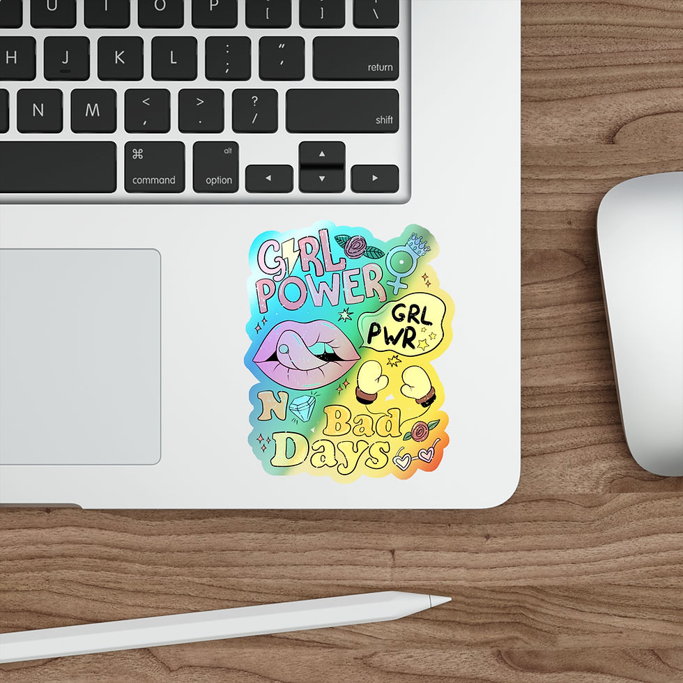 Thumbnail: Holographic Girl Power Die-Cut Stickers | Fun Colorful for Empowerment Vibes