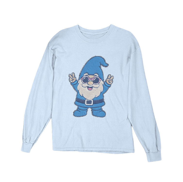 Thumbnail: Peace Sign Blue Gnome Long Sleeve Tee