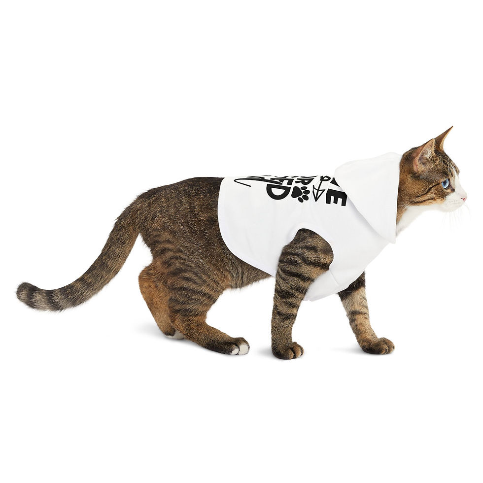 Thumbnail: Love Is a Four Legged Word White Pet Hoodie - Cozy Hoodie for Pet Lovers