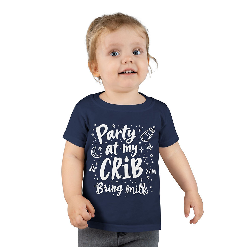 Thumbnail: Toddler Party At My Crib T-shirt - Funny Kids Festive Vibes Tee